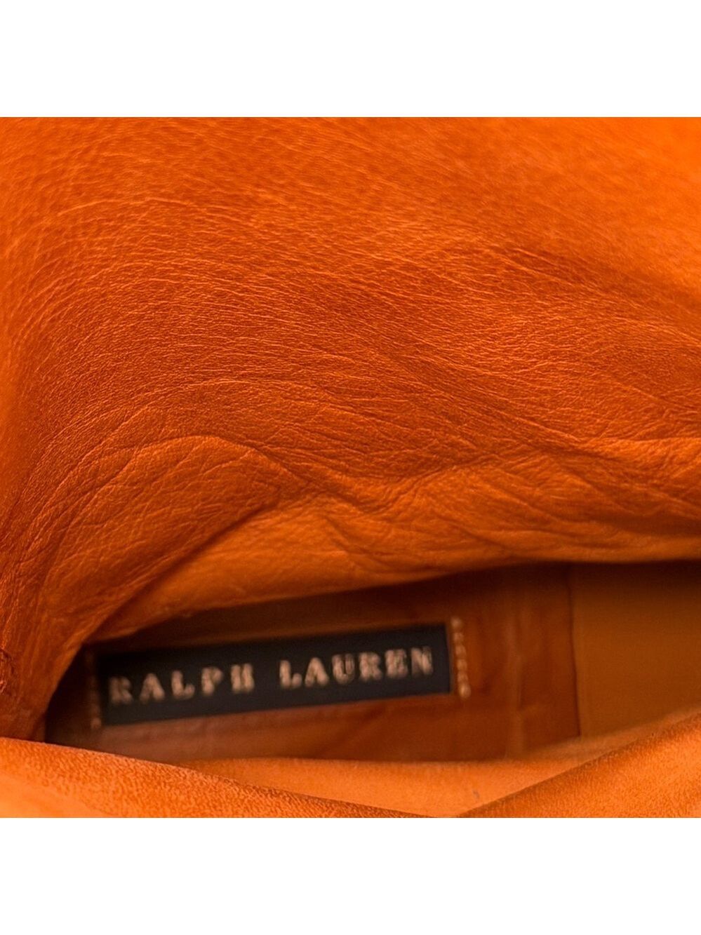 Ralph Lauren Tall Suede Boots Brown Rubber Soles Knee High Leather Tie 8.5 B - Picture 10 of 10